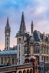 Fototapeta premium Christmas morning in Ghent, Belgium