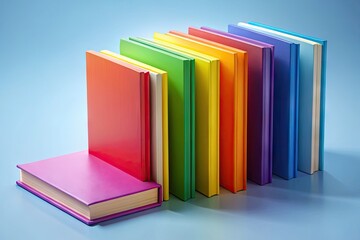 Colorful, minimalist 3D book templates with customizable covers and pages, ideal for educational, instructional, or literary projects, in a modern, digital, and stylish design.