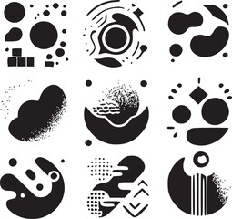 Abstract element shape set. Modern silhouette abstract sticker element