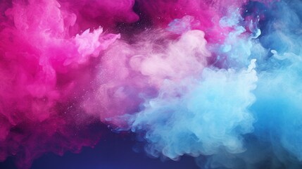 Fototapeta premium A vibrant blend of pink and blue smoke, creating an abstract and artistic visual effect.