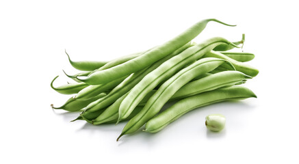 Fototapeta premium green beans fresh vegetable isolated on white background