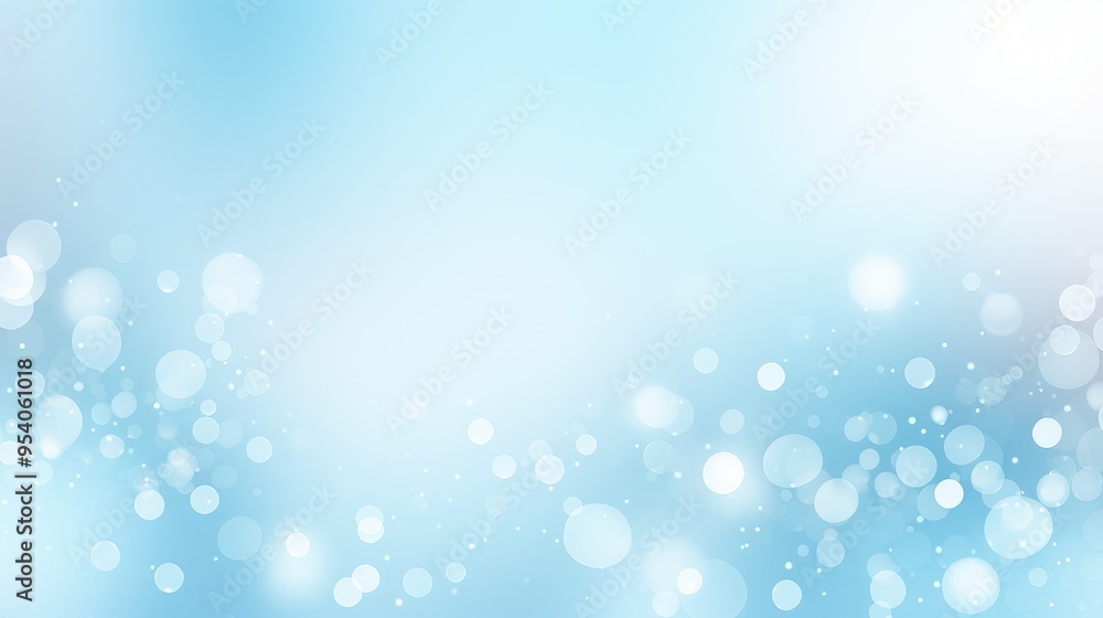 Poster a soft blue background with blurred circles, creating a serene and calming atmosphere, ideal for des
