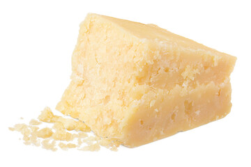 parmesan cheese isolated on white background