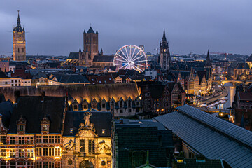 Naklejka premium Christmas holiday in Ghent, Belgium