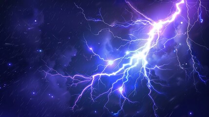 Fototapeta premium Electric Storm in the Night Sky