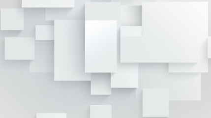Obraz premium A minimalist abstract design featuring overlapping white rectangles with subtle shadows.