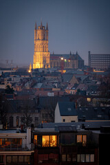 Fototapeta premium Christmas night in Ghent, Belgium