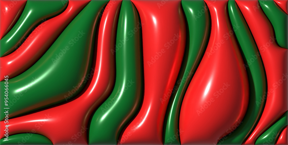 Poster abstract image with smooth, wavy lines with a glossy effect, sense of three-dimensionality and iride
