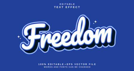 Editable text style effect - Freedom text style theme.