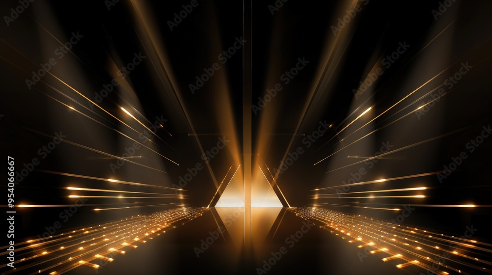 Poster a dynamic and futuristic scene with glowing lines converging towards a bright center, suggesting mov