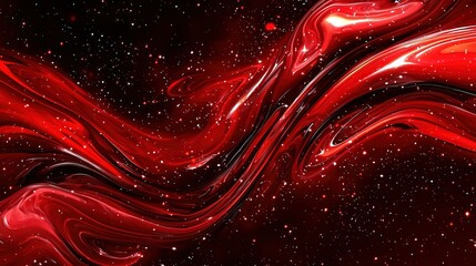  Red and black abstract wallpaper featuring stars, swirls and text space