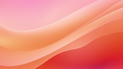 Fototapeta premium A smooth gradient background featuring soft waves in shades of pink, orange, and red, ideal for graphic design and digital art.