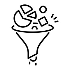 Data filter icon in line style 