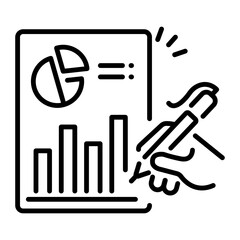 Outline style icon of data strategy
