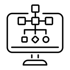 Line style icon of online data modeling