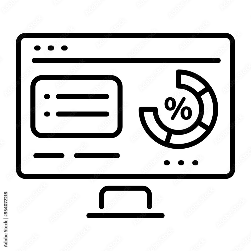 Poster outline icon of business dashboard