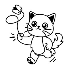 Obraz premium A sketchy icon of cat flower 