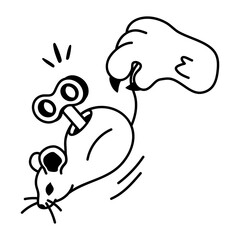 A drawing style icon of mouse toy 