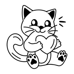 Pet love icon in doodle style 