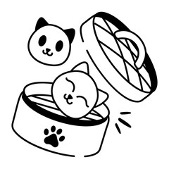 A drawing style icon of cat dumplings 