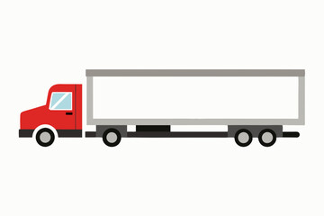 Truck with long trailer vector art illustration