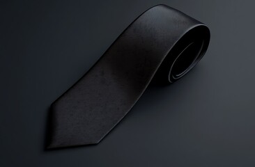 black tie isolated on black background