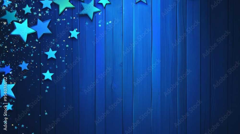 Poster dark blue gradient background with scattered stars for cosmic and space designs generative ai