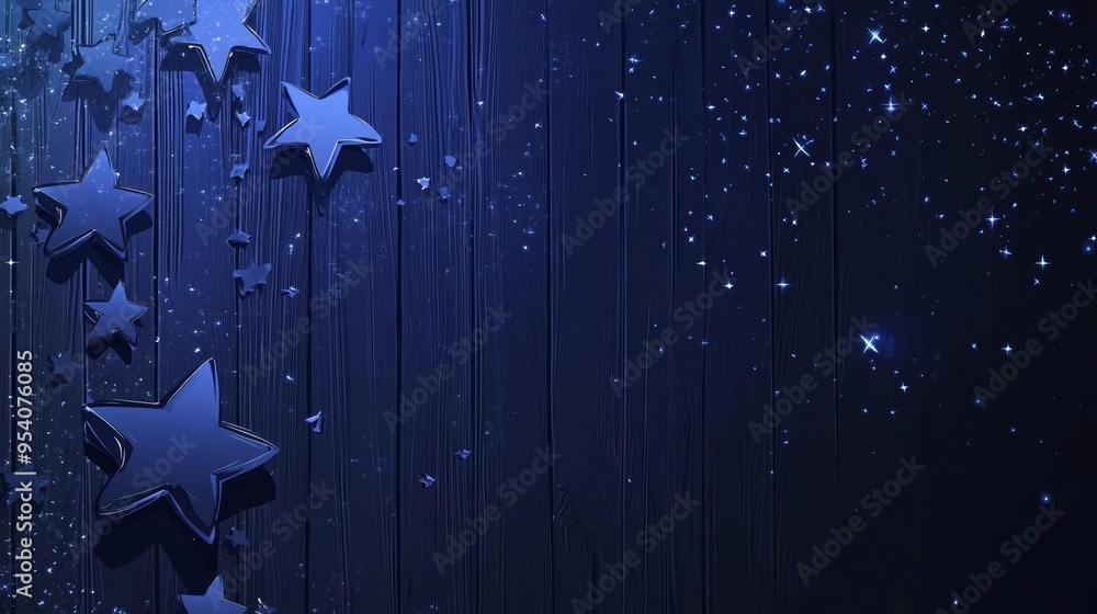 Poster dark blue gradient background with scattered stars for cosmic and space designs generative ai