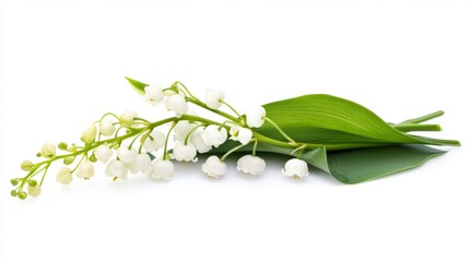 Lily of the Valley Flowers Isolated on White Background for Spring and Floral Arrangement Ideas Generative AI