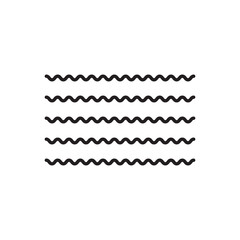 Sea wave icon .  Various wave water lake river. Water logo, line ocean symbol in vector flat style. Seamless abstract line pattern. Water outline symbol. Sea and Ocean signs