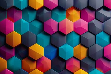 Colorful abstract background with a hexagonal shapes