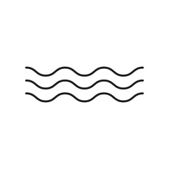 Sea wave icon set. Set of thin line waves. Various wave water lake river. Water logo, line ocean symbol in vector flat style. Seamless abstract line pattern. Water outline symbol. Sea and Ocean signs