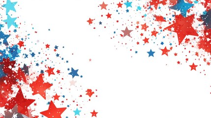 Red White and Blue Stars Background for USA Celebration Generative AI