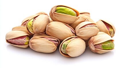 Pistachios isolated on white background