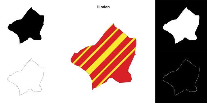 Ilinden municipality outline map set