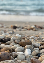 Sea beach made of stones