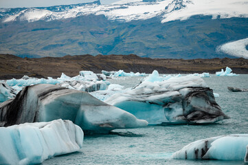 Icebergs in Glacier Lagoon in Iceland