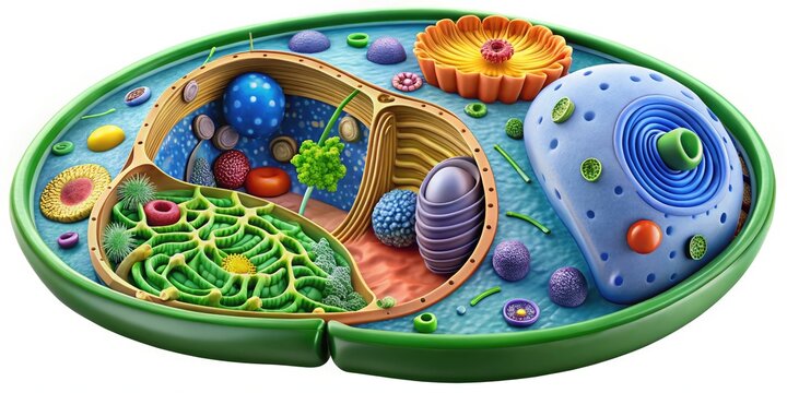 Detailed Cross-Section Diagram Showing The Structures And Organelles Found Within An Animal Cell And A Plant Cell.