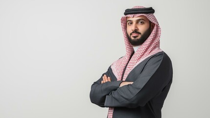 Arab middle eastern saudi man isolated background