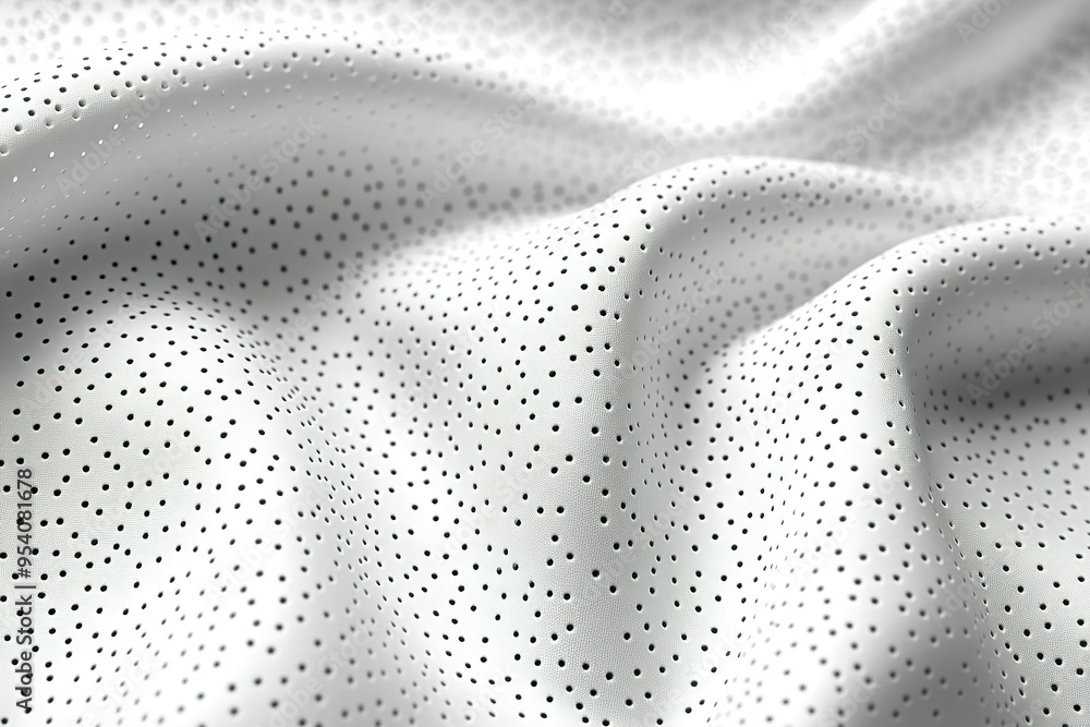 Poster a white fabric with a pattern of dots