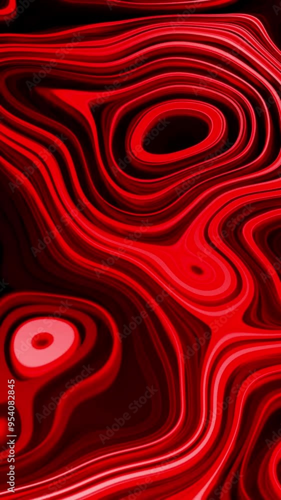 Aufkleber Bright pattern with oval lines in motion. Design. 3D pattern of moving fluid with topographic lines. Cyber liquid with topographic pattern