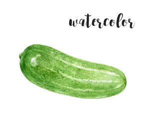 A Vibrant Watercolor Illustration of Cucumbers Surrounded by Flowers and Lush Leaves
