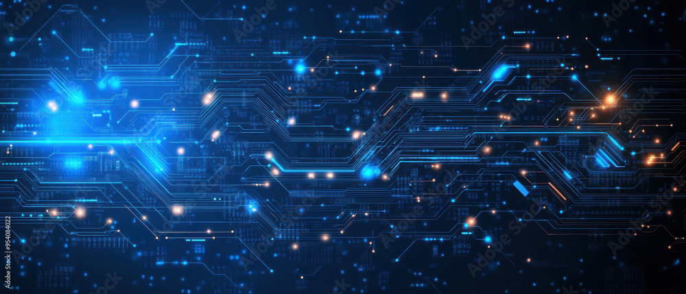 Poster abstract circuit board futuristic technology processing background