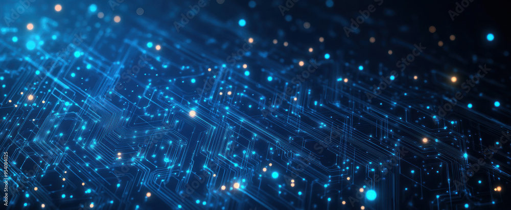 Poster abstract circuit board futuristic technology processing background