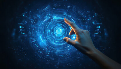 2d illustration Abstract futuristic electronic circuit technology background
