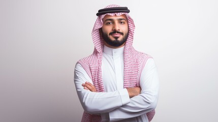 Arab middle eastern saudi man isolated background