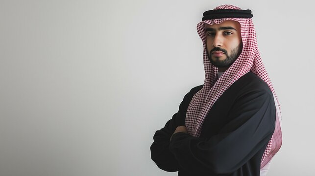 Arab middle eastern saudi man isolated background