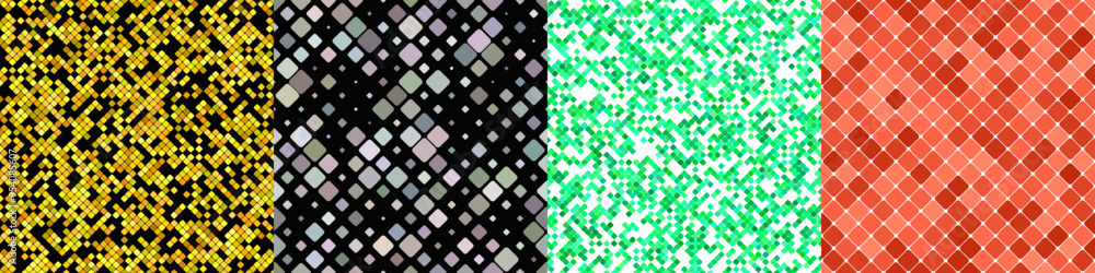 Poster seamless geometrical diagonal square pattern set