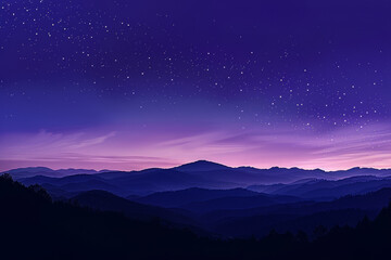 A beautiful night sky with mountains in the background