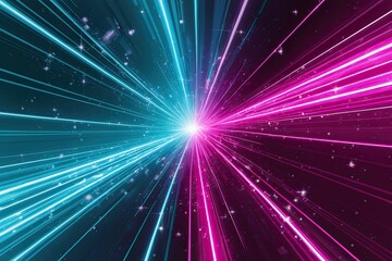 Vibrant Dynamic Mural Background in Electric Cyan and Magenta with Sparkling Light Effects